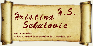 Hristina Sekulović vizit kartica